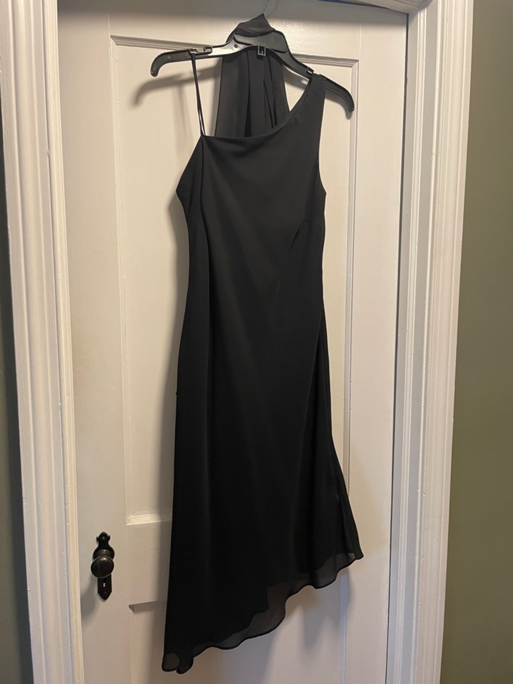 Asymmetrical One-Shoulder Black Dress for Women